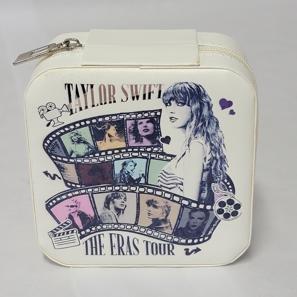 Taylor Swift The Eras Tour White Zippered Jewelry‎ Travel Case Organizer